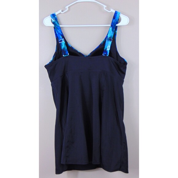 Swim Suits For All Bathing Suit Size 18 One Piece Dress Padded Black / Blue SWIM - Picture 3 of 8